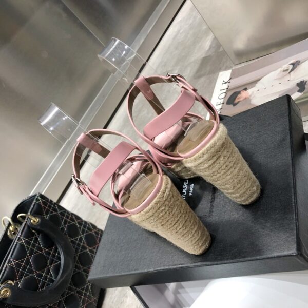 Saint Laurent Women's Tribute Espadrilles Wedge Pink For Women YSL