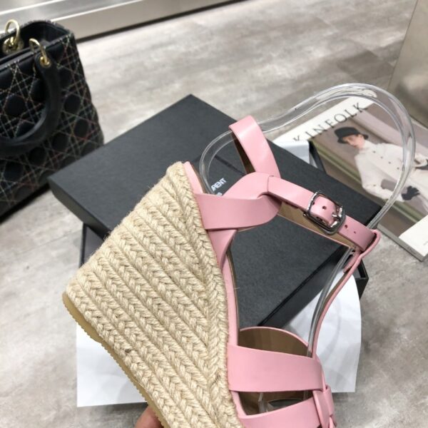 Saint Laurent Women's Tribute Espadrilles Wedge Pink For Women YSL