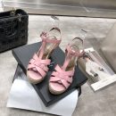 Saint Laurent Women's Tribute Espadrilles Wedge Pink For Women YSL