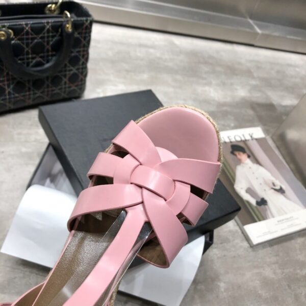 Saint Laurent Women's Tribute Espadrilles Wedge Pink For Women YSL