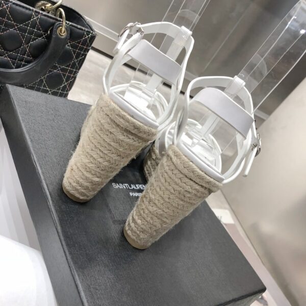 Saint Laurent Women's Tribute Espadrilles Wedge White For Women YSL 611924BZC009008