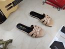 Saint Laurent Women's Tribute Flat Mules Beige For Women YSL 571952B8I009935