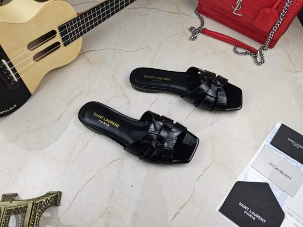 Saint Laurent Women's Tribute Flat Mules Black For Women YSL