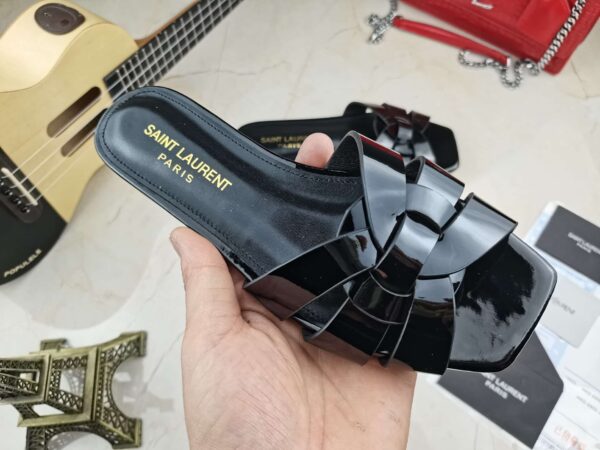 Saint Laurent Women's Tribute Flat Mules Black For Women YSL 571952B8I001000