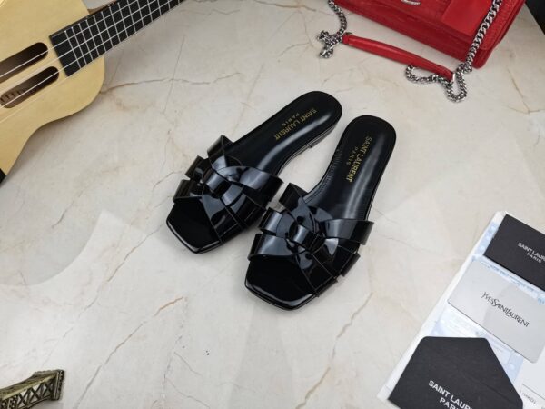 Saint Laurent Women's Tribute Flat Mules Black For Women YSL 571952B8I001000