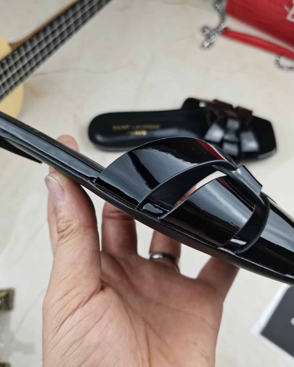 Saint Laurent Women's Tribute Flat Mules Black For Women YSL 571952B8I001000