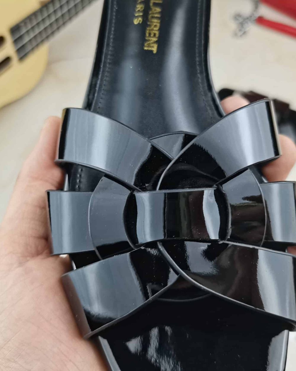 Saint Laurent Women's Tribute Flat Mules Black For Women YSL 571952B8I001000