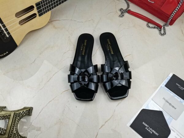 Saint Laurent Women's Tribute Flat Mules Black For Women YSL 571952B8I001000