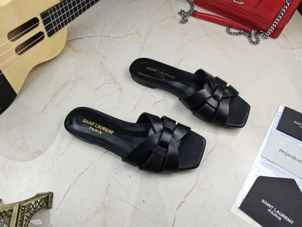 Saint Laurent Women's Tribute Flat Mules Black For Women YSL 571952BDA001000
