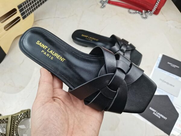 Saint Laurent Women's Tribute Flat Mules Black For Women YSL 571952BDA001000