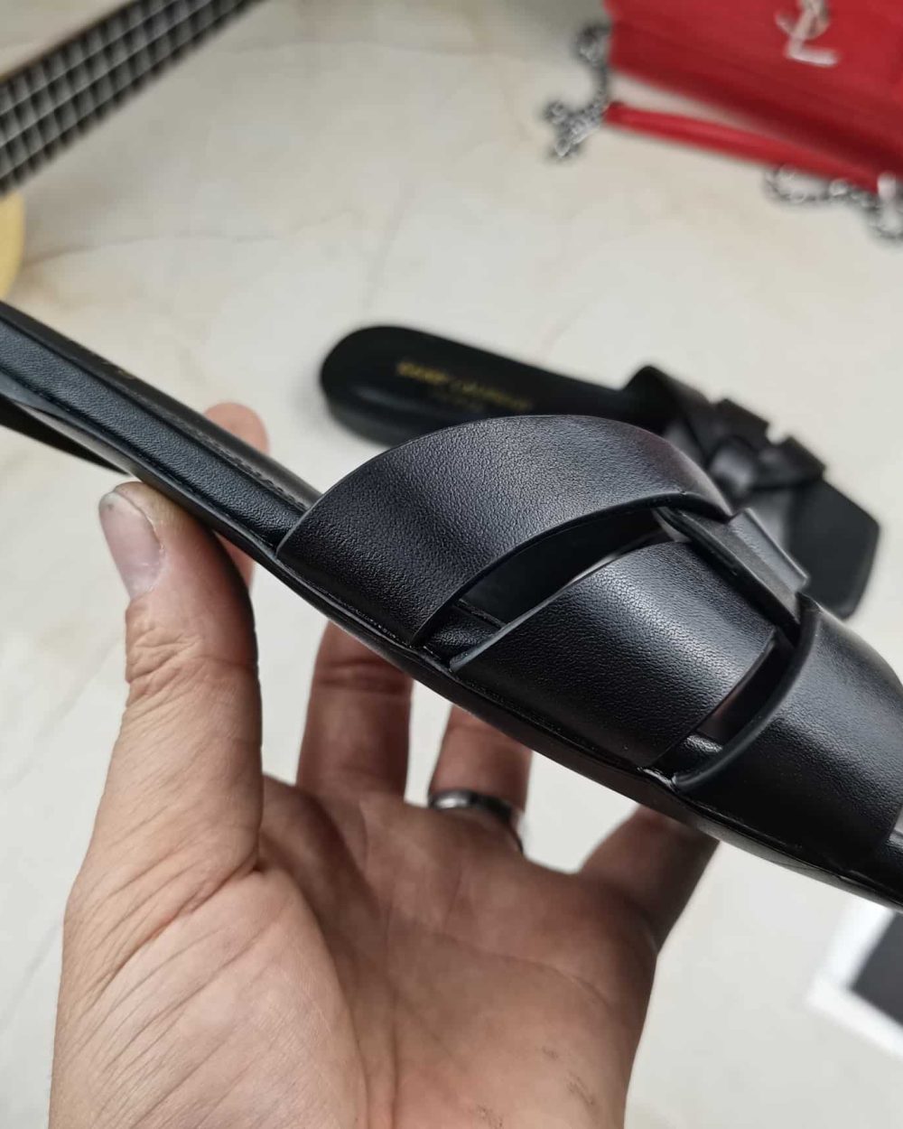 Saint Laurent Women's Tribute Flat Mules Black For Women YSL 571952BDA001000