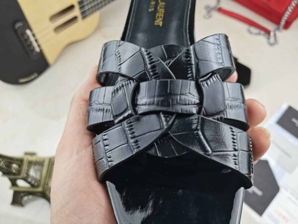 Saint Laurent Women's Tribute Flat Mules Black For Women YSL