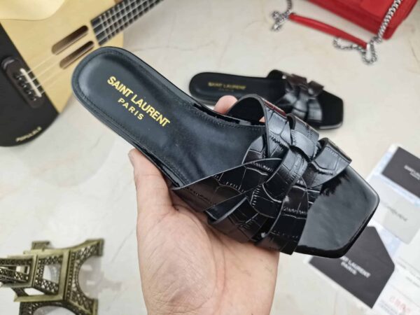 Saint Laurent Women's Tribute Flat Mules Black For Women YSL