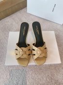 Saint Laurent Women's Tribute Heeled Mules Beige For Women YSL