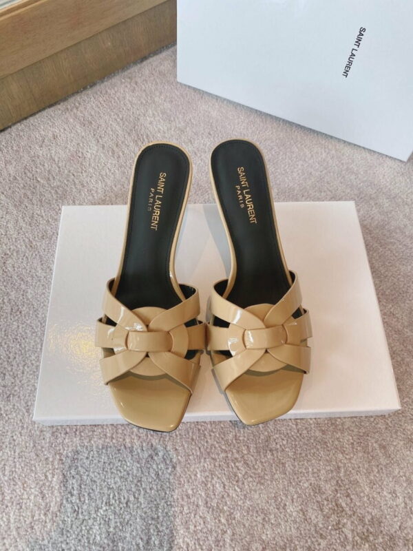Saint Laurent Women's Tribute Heeled Mules Beige For Women YSL