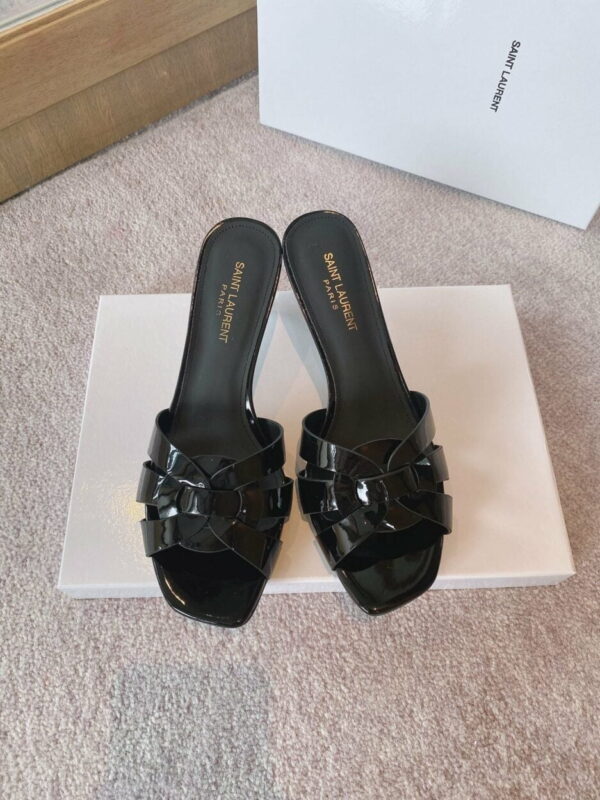 Saint Laurent Women's Tribute Heeled Mules Black For Women YSL 650986B8I001000