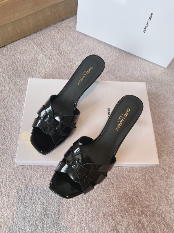 Saint Laurent Women's Tribute Heeled Mules Black For Women YSL 650986B8I001000