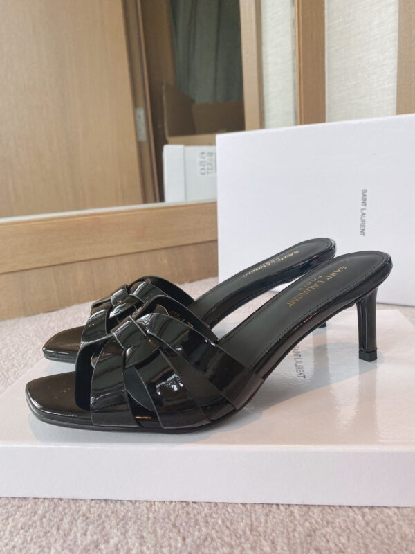 Saint Laurent Women's Tribute Heeled Mules Black For Women YSL 650986B8I001000