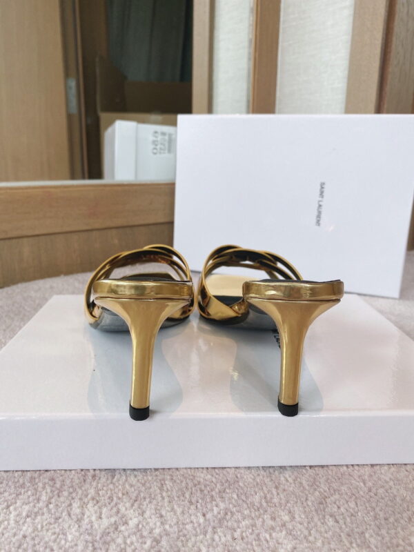 Saint Laurent Women's Tribute Heeled Mules Gold For Women YSL