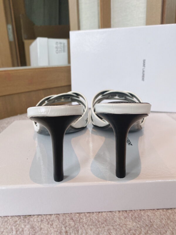 Saint Laurent Women's Tribute Heeled Mules White For Women YSL