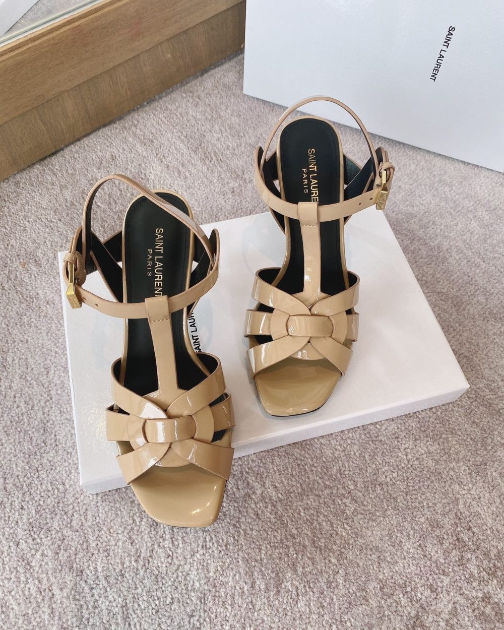 Saint Laurent Women's Tribute Sandals Beige For Women YSL