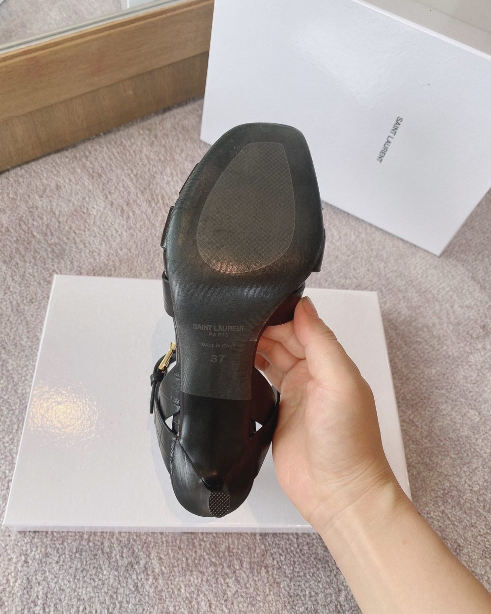 Saint Laurent Women's Tribute Sandals Black For Women YSL 6206731YQ001000