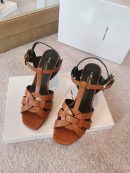 Saint Laurent Women's Tribute Sandals Brown For Women YSL