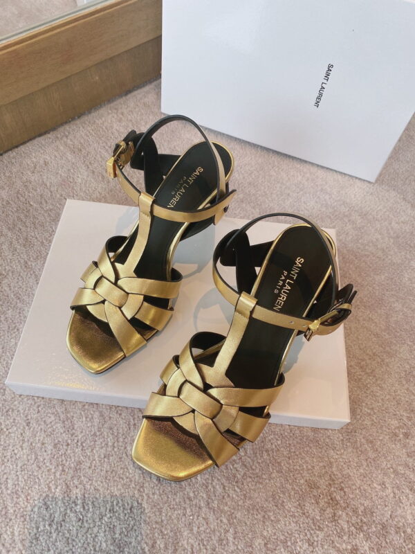 Saint Laurent Women's Tribute Sandals Gold For Women YSL