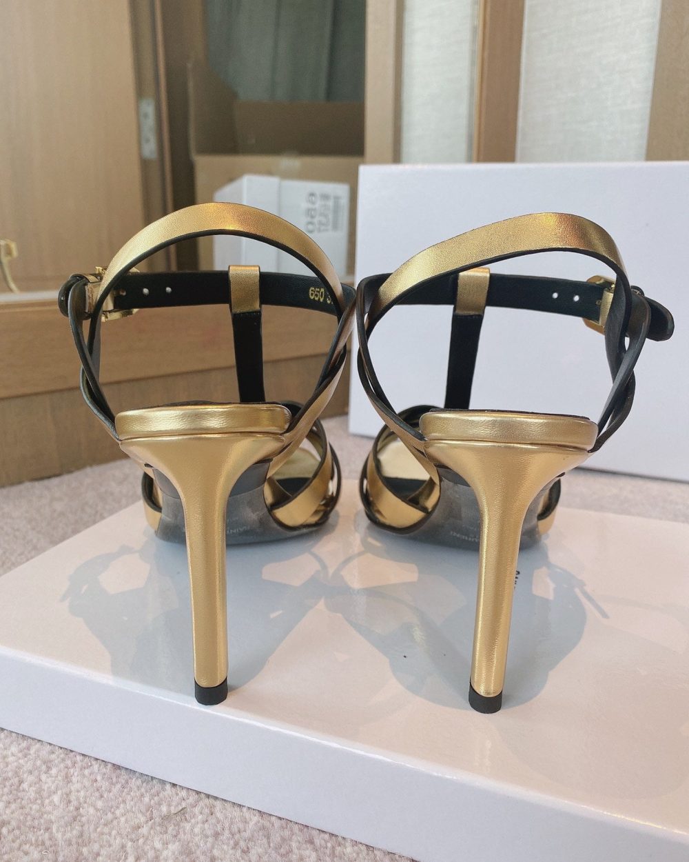 Saint Laurent Women's Tribute Sandals Gold For Women YSL
