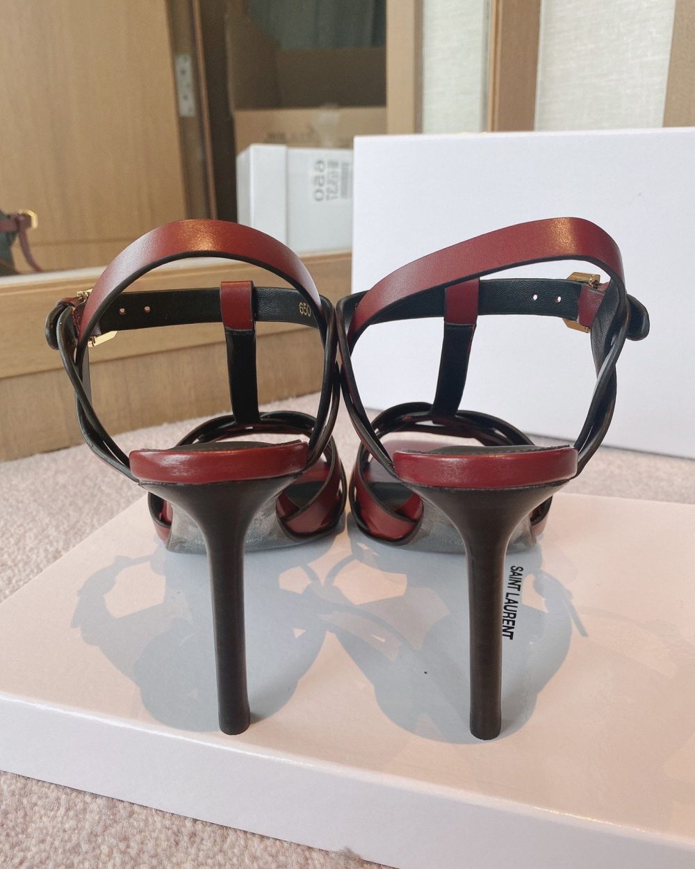 Saint Laurent Women's Tribute Sandals Red- Purple For Women YSL