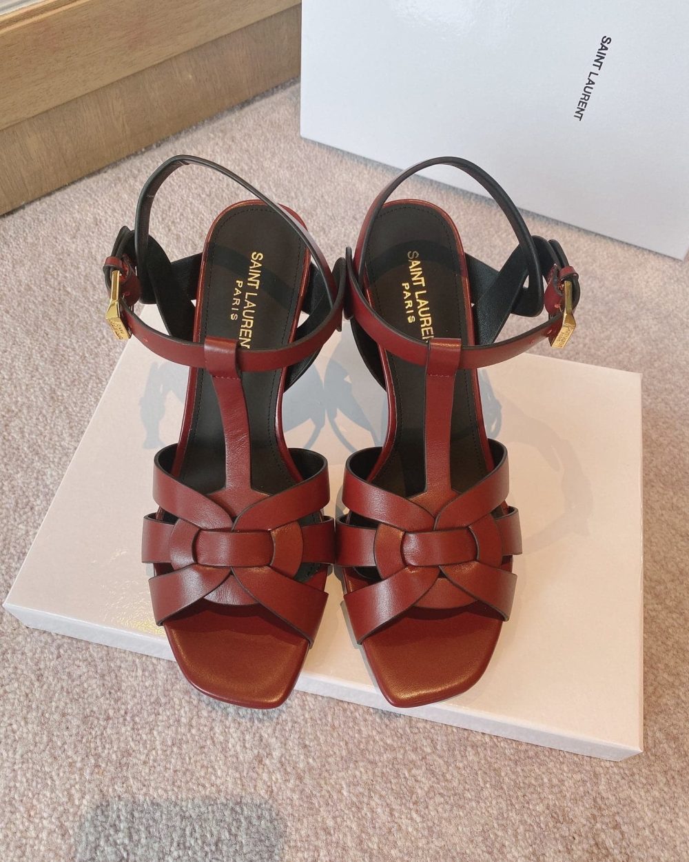 Saint Laurent Women's Tribute Sandals Red- Purple For Women YSL