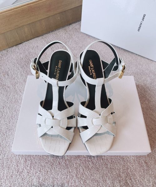 Saint Laurent Women's Tribute Sandals Sliver For Women YSL