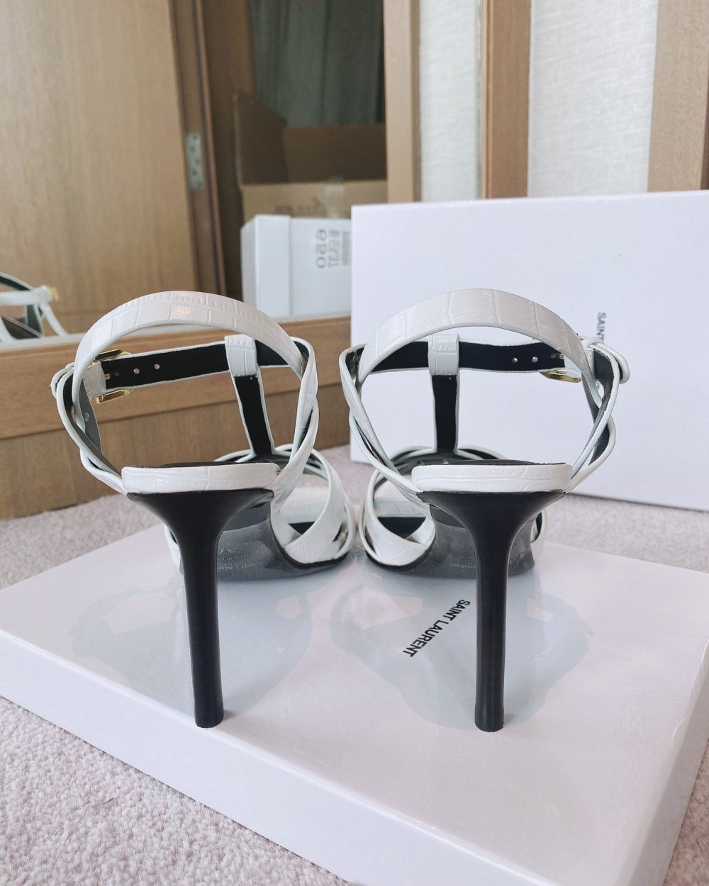 Saint Laurent Women's Tribute Sandals Sliver For Women YSL