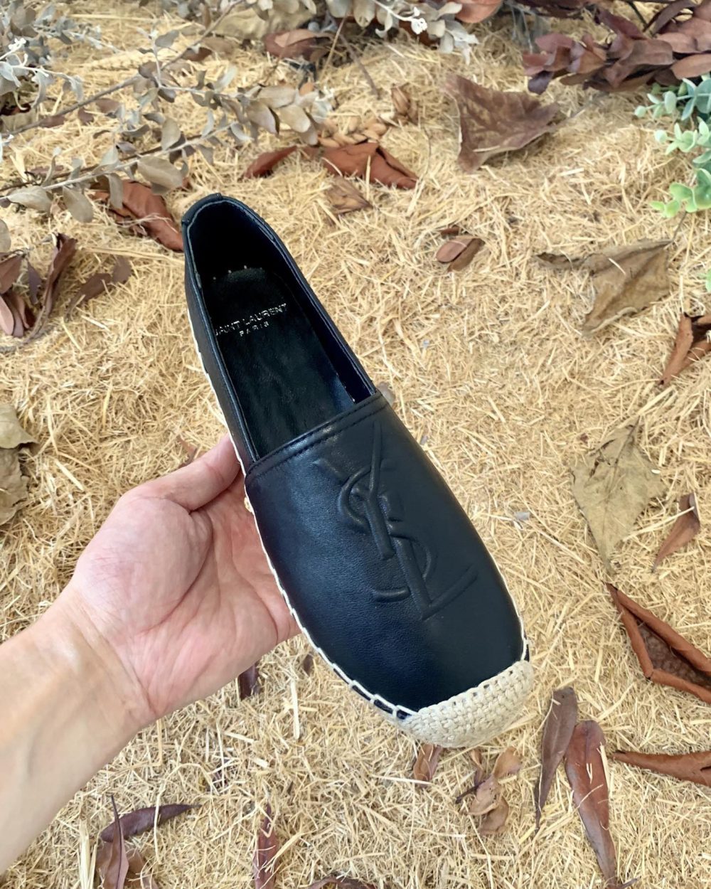 Saint Laurent Women's Ysl Embroidered Espadrilles Black For Women YSL 458573B34001000