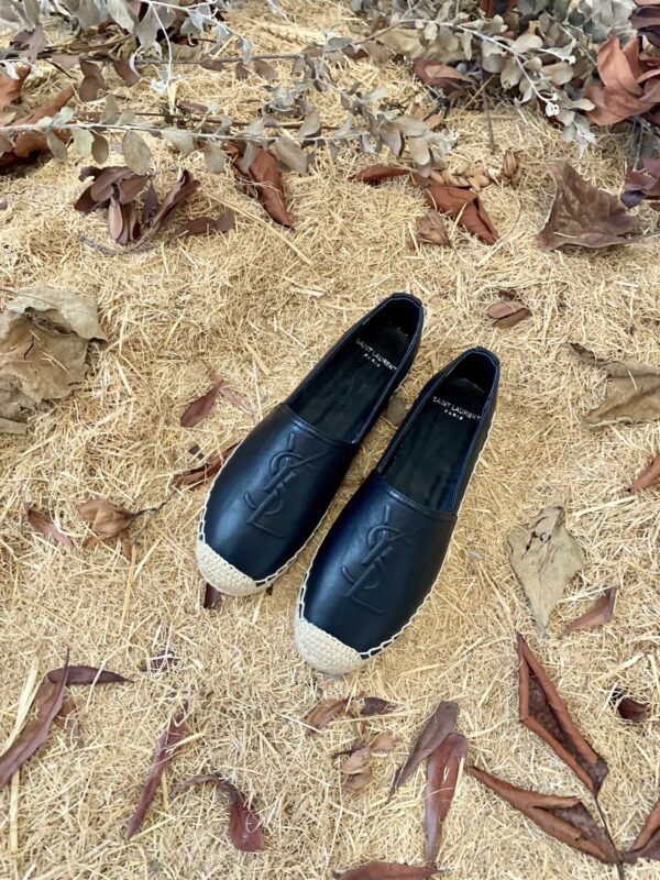 Saint Laurent Women's Ysl Embroidered Espadrilles Black For Women YSL 458573B34001000