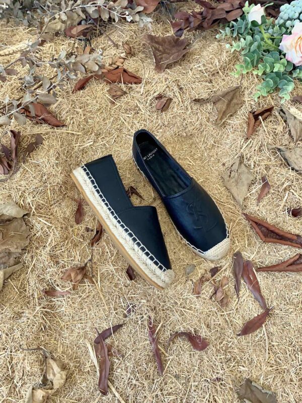 Saint Laurent Women's Ysl Embroidered Espadrilles Black For Women YSL 458573B34001000