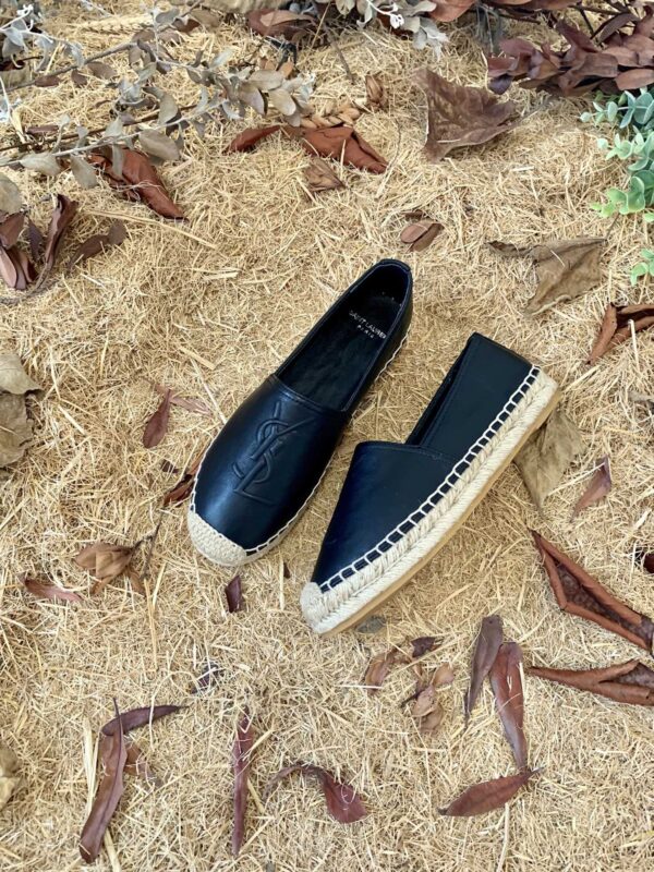 Saint Laurent Women's Ysl Embroidered Espadrilles Black For Women YSL 458573B34001000