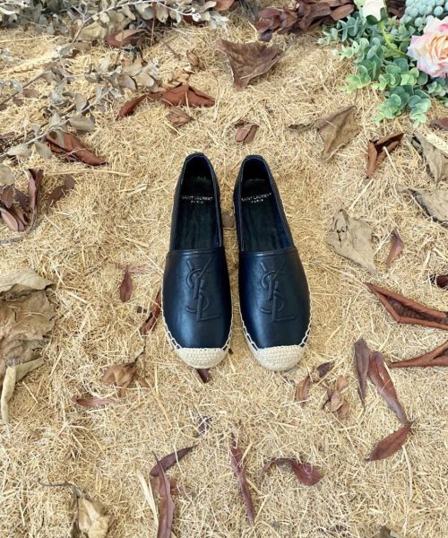 Saint Laurent Women's Ysl Embroidered Espadrilles Black For Women YSL 458573B34001000