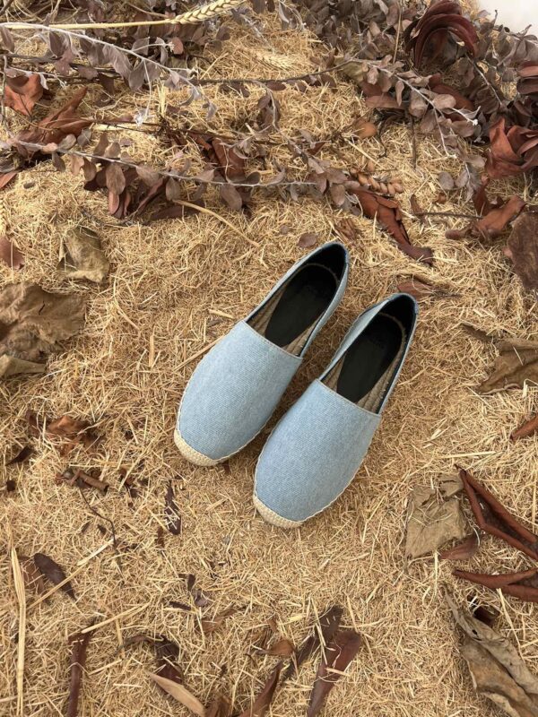 Saint Laurent Women's Ysl Embroidered Espadrilles Blue For Women YSL