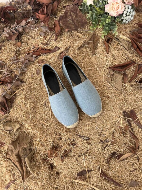 Saint Laurent Women's Ysl Embroidered Espadrilles Blue For Women YSL