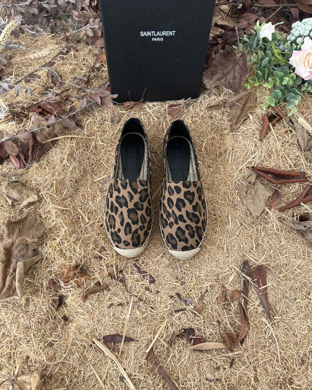 Saint Laurent Women's Ysl Embroidered Espadrilles Brown For Women YSL