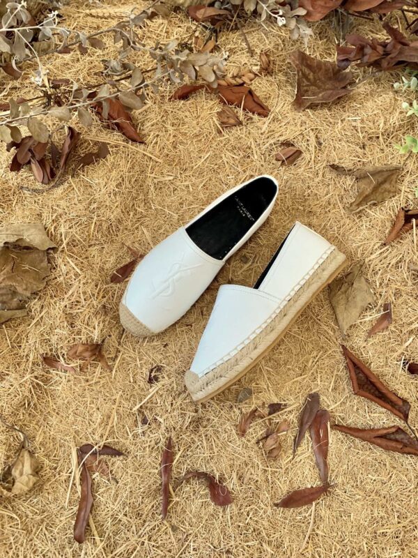 Saint Laurent Women's Ysl Embroidered Espadrilles White For Women YSL 4848900NO609030