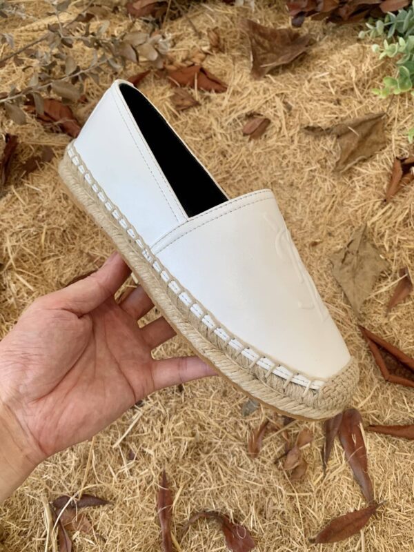Saint Laurent Women's Ysl Embroidered Espadrilles White For Women YSL 4848900NO609030
