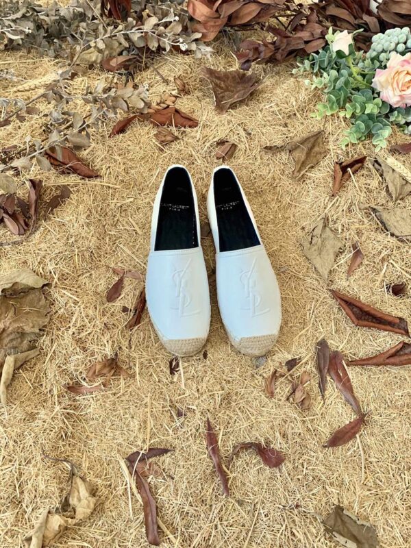 Saint Laurent Women's Ysl Embroidered Espadrilles White For Women YSL 4848900NO609030