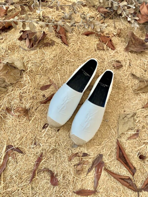 Saint Laurent Women's Ysl Embroidered Espadrilles White For Women YSL 4848900NO609030