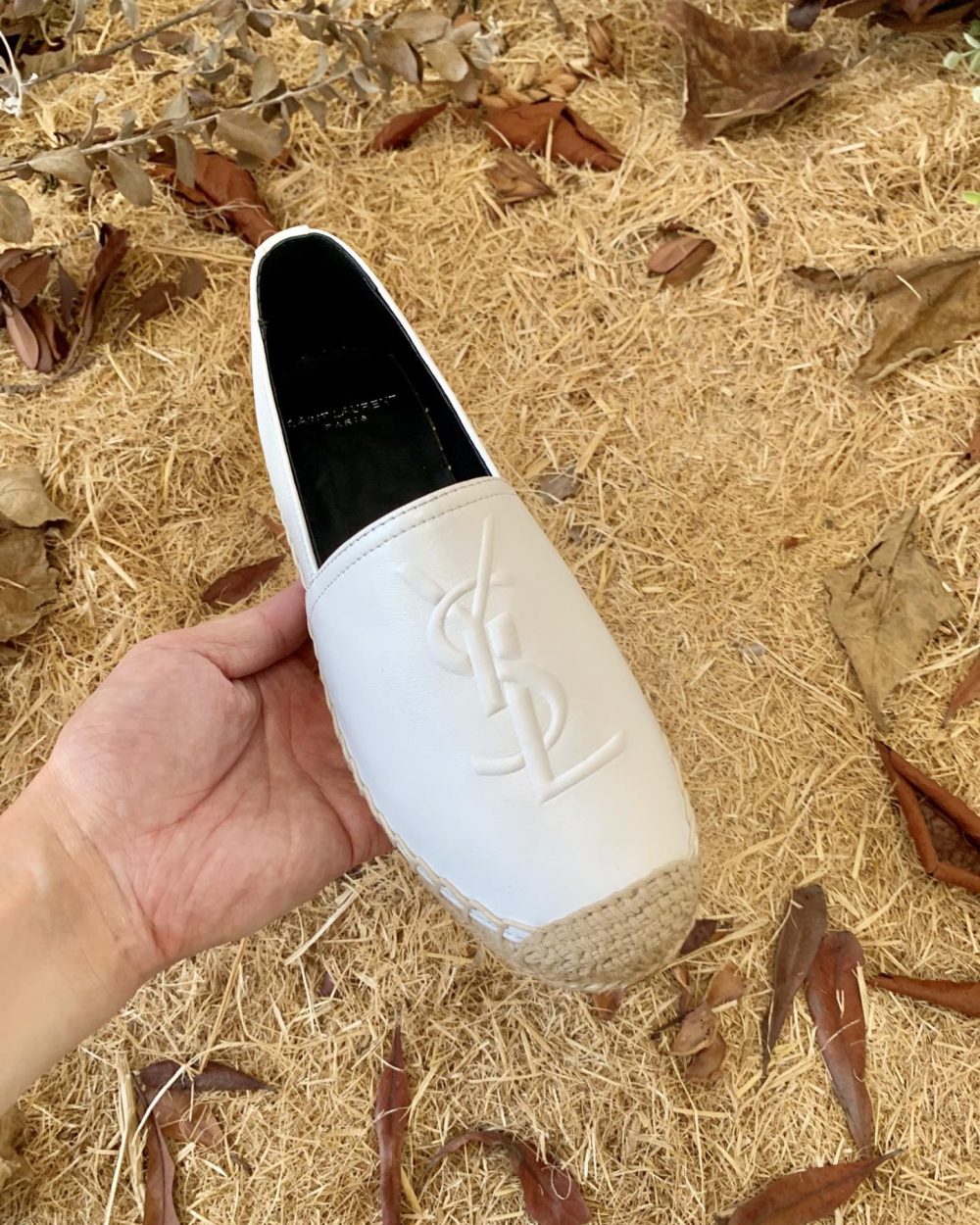 Saint Laurent Women's Ysl Embroidered Espadrilles White For Women YSL 4848900NO609030