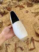 Saint Laurent Women's Ysl Embroidered Espadrilles White For Women YSL 4848900NO609030