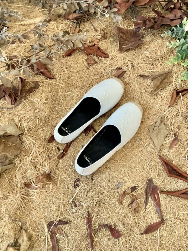 Saint Laurent Women's Ysl Embroidered Espadrilles White For Women YSL 4848900NO609030