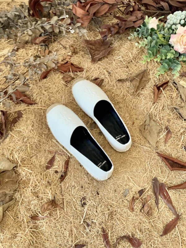 Saint Laurent Women's Ysl Embroidered Espadrilles White For Women YSL 4848900NO609030