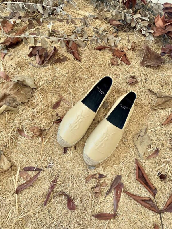 Saint Laurent Women's Ysl Embroidered Espadrilles Yellow For Women YSL